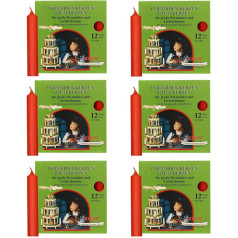 OLShop AG Knox Pyramid Candles Red 6 Pack (6 x 12 Items) Size Approx. 17 x 100 mm Christmas Candles