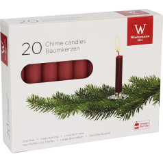 Christmas tree candles 96 x 13 mm, 20 Candles, Bordeaux