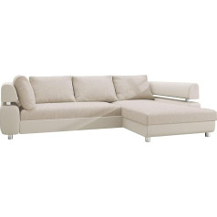 Mirjan24 Ecksofa Panama, L-Form Eckcouch mit Bettkasten und Schlaffunktion, Schlafsofa, Couch, Polsterecke, Couchgarnitur, Wohnlandschaft (Soft 033 + Soro 21, Ecksofa Rechts - 2R-OT)