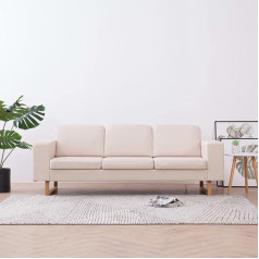 ‎Junzai JUNZAI 3-Seater Sofa, Sofa Bed, Sofa Bed, Couch with Sleep Function, Sofa Bed, Sofas & Couches, Relaxing Sofa, Fabric Cream White