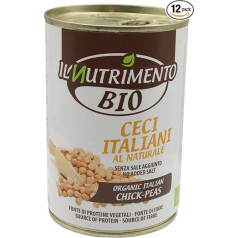 IL NUTRIMENTO Chickpeas Natural - Without Salt Pack of 12 (12 x 400 g)