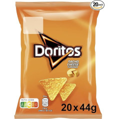 Doritos Nacho Cheese Tortilla Nachos with Cheese Flavour - Hearty Snack for Nibbling Made of Corn (20 x 44 g)