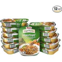 Buss Freizeitmacher Hearty Hunter Pot with Pasta, Meatballs and Mushrooms, 12 x 300 g