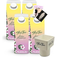 Bratee X Katja Krasavice Bali Edition 4 x Ice Tea BraTee Bali Edition 4 x Special Iced Tea Each 750 ml + Free Drink Holder + Autograph Card BRATEE Limited Edition Ice Tea Multifruit with Vanilla