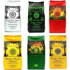 Mate Green Yerba 6 x 400 g Set 2.4 kg | Mas Energia Guarana, Absinthe, Organic (Organic), Flor de Limonero, Despalada, Mas IQ Tropical, 2400 g