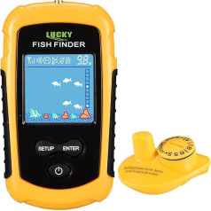 LUCKY Fish Finder, Wireless, in colours, Portable Fishing Sonar Sensor, Wired LCD Depth Finder, echo sounder