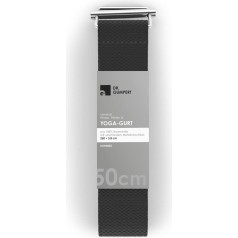 Dr. Gumpert Fitness and yoga strap made of 100% cotton for better stretching, mobility and pain freedom, sustainable, with closure, for beginners and advanced users, 250 x 3.8 cm, black