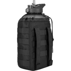 Xxerciz Sports Water Bottle Bag, 1680D Tactical Drawstring Water Bottle Holder with Drawstring Top and Mesh Bottom Military Travel Water Bottle Bag Water Bottle Holder