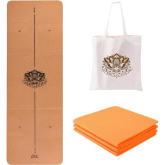 EKE Cork Folding Yoga Mat, 5 mm Thickness, Standard Size, Foldable, Lightweight and Portable, Ideal for Yoga, Pilates, Fitness, Sports, Training, Includes Canvas Carry Bag Gift