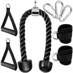 Grip for Resistance Bands, Gym Handles, Heavy Duty Cable Machine Attachment, Fitness Grip with Solid Carabiners for Fitness Training Bands, Pilates, Yoga, Crossover Triceps Exercises, Strength