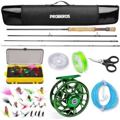 PROBEROS Fly Fishing Combo - Fly Rod and Reels Complete Starter Pack with Case - Fly Fishing Complete Sets