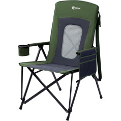 Portal Camping Chair Foldable Folding Chair 180 kg Load Capacity with High-Backed Chair Adjustable Camping Fishing Chair Garden Chair Armchair with Bag Drink Holder for Garden Balcony Picnic