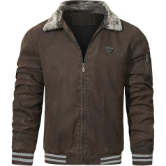 SRZYMJ Men's Winter Jacket with Fur Hood Thick Fleece Lining Winter Coat Parka Transition Jacket Sporty Leisure Jacket Outdoor Jacket Functional Jacket Softshell Jacket Sweat Jacket Quilted Jacket