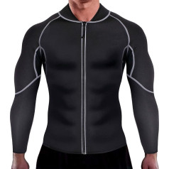 CHUMIAN Homme Hot Sauna Suit with Long Sleeves for Slimming Sports Shirt Weight Loss Fitness Training Shirt