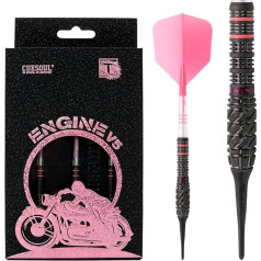 CUESOUL ENGINE V Series 18g/19g/20g/21g Soft Tip 90% Tungsten Darts Set Oil Paint Painted and Unifying Rust T19 Carbon Flight