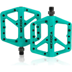 TINGSING Mountain Bike Pedals Non Slip MTB Nylon Fiber Bicycle Pedals Lightweight Wide Flat Platform with Perrin Bearings and Double Sided Anti-Slip Nails