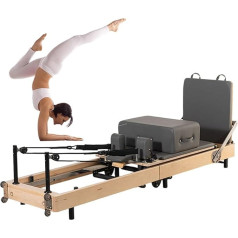 Wooden Reformer Pilates Machine, Foldable Pilates Reformer for Home Training, Pilates Studio Machine, Adjustable Pilates Bed, Exercise Yoga Equipment