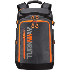 TurnWay Ski-/Snowboard-Stiefeltasche/Skating-Tasche | Hervorragend zum Aufbewahren und Transportieren von Ausrüstung, Jacke, Helm, Brillen, Handschuhen und Zubehör (grau-orange)