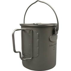 Jolmo Lander Titan Topf mit Henkel Camping Topf Ultraleicht Titan Topf 750ml