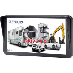 Drivetech24 Navigation Device Drive 9.0 with TMC Traffic Receiver, 9 Inch (22.8 cm) Display Touchscreen Car Truck Camper Bus EU Maps Radar Detector, Free Map Update
