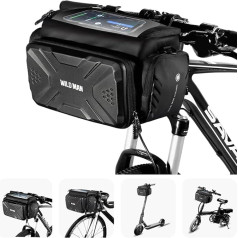 liebfit Bicycle Handlebar Bag 4L Waterproof with Transparent Smartphone Compartment Including Adapter and Rain Cover