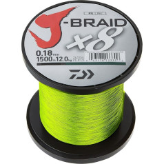 Daiwa J-Braid X8 0.13mm, 8,0kg/18lbs, 1500m chartreuse - braided Fishing line