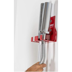 EQPRO Barbell Hanger Vertical Olympic Barbell Wall Mount for Home Gym Garage Short Long Weight Lifting Bars Steel Construction 300lb Capacity - Red