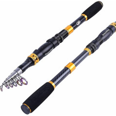 Sougayilang Telescopic Fishing Rod - 24 Ton Carbon Fiber Ultralight Fishing Rod with CNC Reel Seat and Portable Retractable Handle Stainless Steel Guides for Bass Salmon Trout Fishing