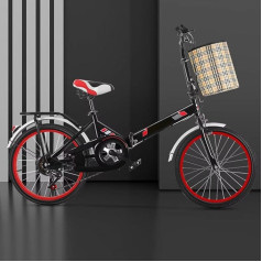 LSQXSS 20-Zoll-Klappfahrrad, Studentenfahrrad für Teenager, 6-Gang-Hybridfahrrad für unterwegs, Alltagsfahrräder für Pendler, höhenverstellbarer Lenkersattel, Doppelbremsen