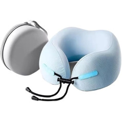 REIFOR Neck Pillow, Travel Pillow, Made of Memory Foam with Adjustable Buckle and Storage Box, Travel Neck Pillow, Aeroplane Pillow, Neck Pillow (A)