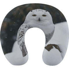 WYUSPGK Travel Pillow, Snow Owl Print, Neck Pillow, U Shaped Pillow, Travel Neck Pillow, Memory Foam Pillow, Aeroplane Pillow, Portable Pillow