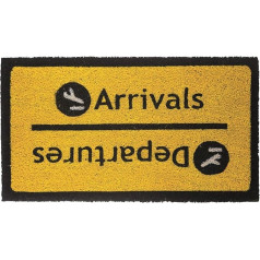 FISURA - Fußmatte außen Arrivals/Departures aus Kokosnuss mit Rutschfester PVC-Rückseite. Lustige Welcome Fußmatte. Handbemalt. Größe: 70 cm x 40 cm.