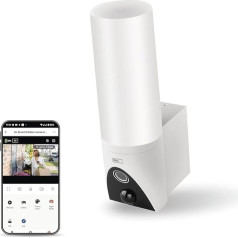 EMOS GoSmart - Smart Home Outdoor Surveillance Camera with Light - 3MP Rotating WiFi IP Camera with App - Night Vision and Siren - Google Assistant and Alexa Compatible - Waterproof - White