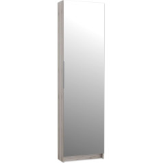 FORTE Calma Shoe Cabinet with 1 Mirror Door, Wood Material, Sand Oak, 180 x 50 x 20 cm