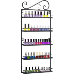 P&B 50 Bottle Metal Nail Polish Wall Rack (Black)