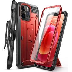 SUPCASE Outdoor Case for iPhone 13 Pro (6.1 Inch) Mobile Phone Case 360 Degree Case Bumper Protective Cover [Unicorn Beetle Pro] with Screen Protector 2021 (Red)
