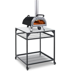 Ooni Large Steel Table - Outdoor Grill Table - Pizza Oven Table - Grill Trolley - Outdoor Kitchen - Ooni Accessories