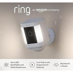 Ring Spotlight Camera Plus Battery (Spotlight Cam Plus Battery) | Outdoor Surveillance Camera with WiFi, HD Video, LED Floodlight, Night Vision, Motion Detection & Siren | Alexa Compatible Security