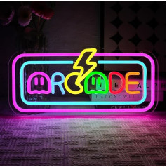 OYCGZV Arcade Neon Sign Retro Arcade Gaming LED Neon Sign Wall Game Ghost Neon Sign Game Zone LED Sign for Game Zone Decoration Special Gifts for Video Game Fans Gamer Boys Men Friend