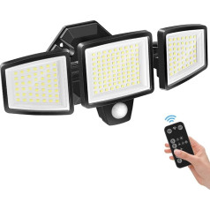 YTKIH LED Spotlight with Motion Sensor Outdoor 1800 lm, 5000 K Cool White Super Bright Outdoor Lamp with 5 Light Modes, Headlight with Remote Control, IP65 Waterproof Floodlight for Garage, Yard,
