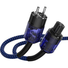 Brollitest High End HiFi Power Cable with IEC Schuko Plug for Audio, Amplifier, Subwoofer, DV/AV (1.5 m / 5 ft)