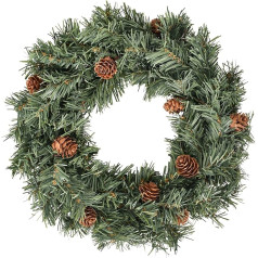 30 cm Christmas Wreath, Large Door Wreath Christmas with Realistic Pine Cones, Leaf Wreath PVC, Decorative Wreath Christmas Wreath for Door, Wall, Fireplace, Wall Hanging & Christmas Decoration