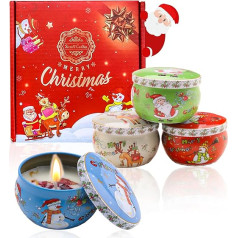 Scentoria Pack of 4 Christmas Candles, Scented Candle Christmas, Scented Candles Gift Set, Candles Christmas, Christmas Candle Scented Candles Gifts Soy Wax for Christmas New Year