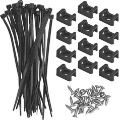 BGTXINGI Pack of 100 Seat Clamp - Cable Base, Cable Clamp & 100 Pieces Cable with 100 Pieces Deep Thread Flathead Screws Cable Wire Manager for Office and Home (Size 1)