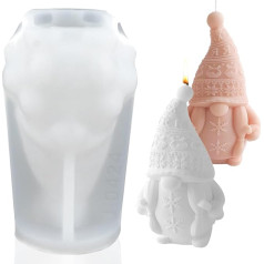 Christmas Candle Mold, 3D Christmas Candle Mold, Silicone Christmas Mold, Silicone Mold, Gnome, Soap Mold, Craft, Aromatherapy (Style B)