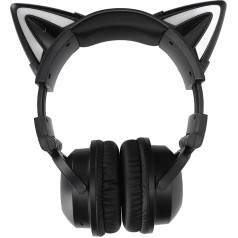 Cat Ear Bluetooth Headset, Bluetrumv5.0 Wireless Gaming Headphones with Microphone and Colourful LED Light, Cute Cat Stereo Headset, Dual Mode Connection for Girls, Kids