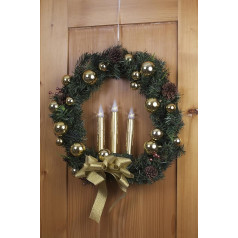 Christmas Wreath with LED Lights – Gold