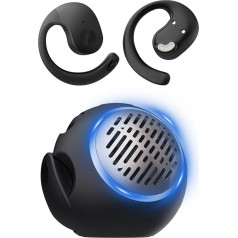 Open Ear Headphones Bluetooth 5.4 Wireless Speaker with Light Music Box Small Portable Wireless Air Bone Conduction Headphones with Ear Hook Wireless On-Ear Headphones for Runners Cycling