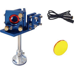 FONLAND Blue Beam Combiner Base with First Mirror Holder Diameter 25 mm & 1 Piece Beam Combiner Diameter 25 mm & 1 Piece Red Pointer Diameter 12 mm for CO2 Laser Cutter Engraving Machine