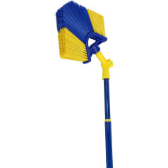 Corner Broom Telescopic Gutter Broom 4 m Telescopic Rod with Screw Thread Washable Plastic Bristles Washable